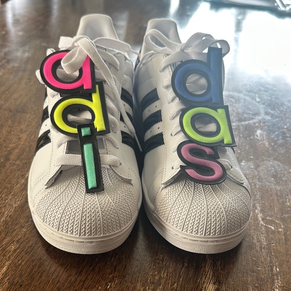 Adidas Superstar White with Black Stripes Sneakers - Picture 5 of 6